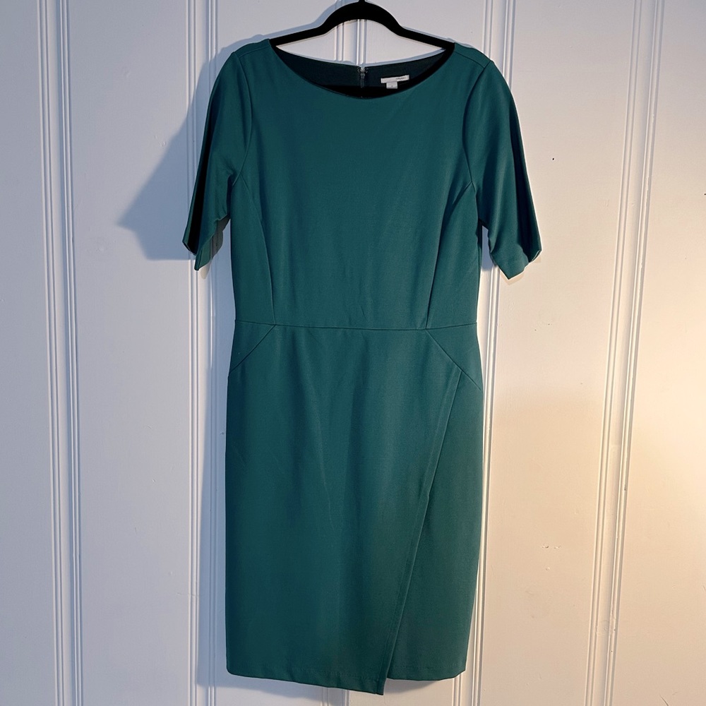 Teal/ bluish green Halogen dress with faux wrap skirt